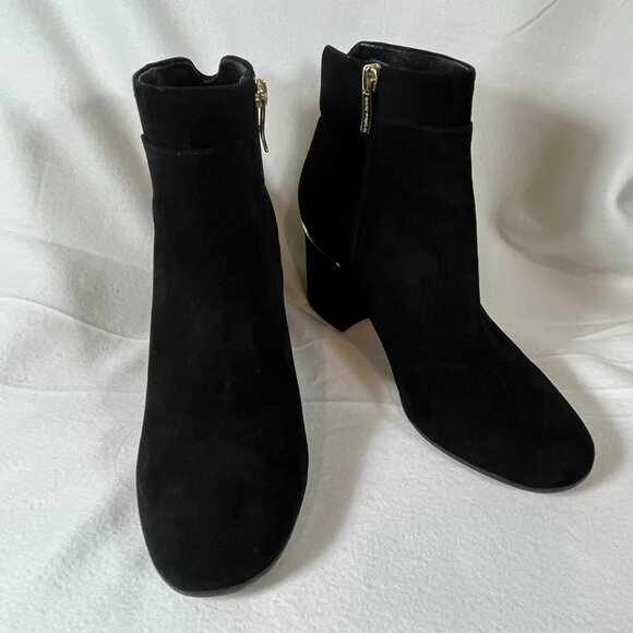 Easy Spirit Leather Suede Black Boots Gold Accent Size US 8.5 - Picture 8 of 11